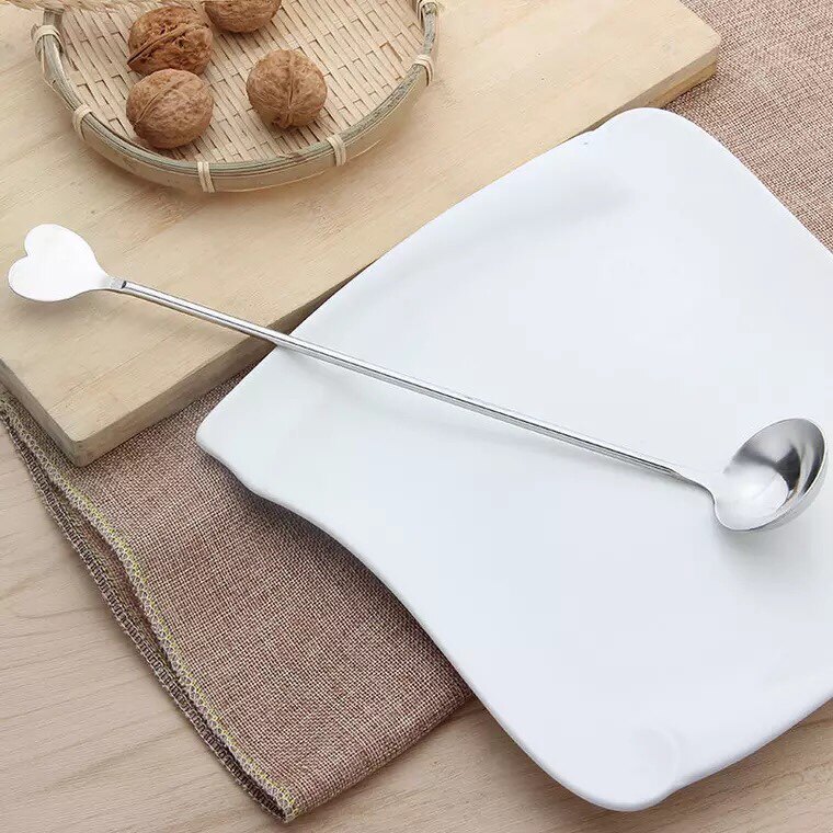 🐝不锈钢加长调味勺 创意奶茶搅拌勺 爱心蜂蜜勺 酱料勺 量勺果酱勺