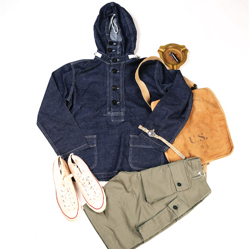 USN DUNGAREE PULLOVER SMOCK潜艇兵丹宁夹克 PARKA