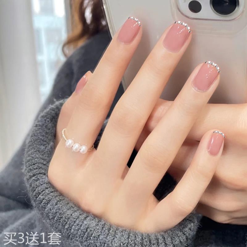 显手白的美甲成品高级感穿戴式法式指甲壳可摘戴贴片辣妹欧美长款