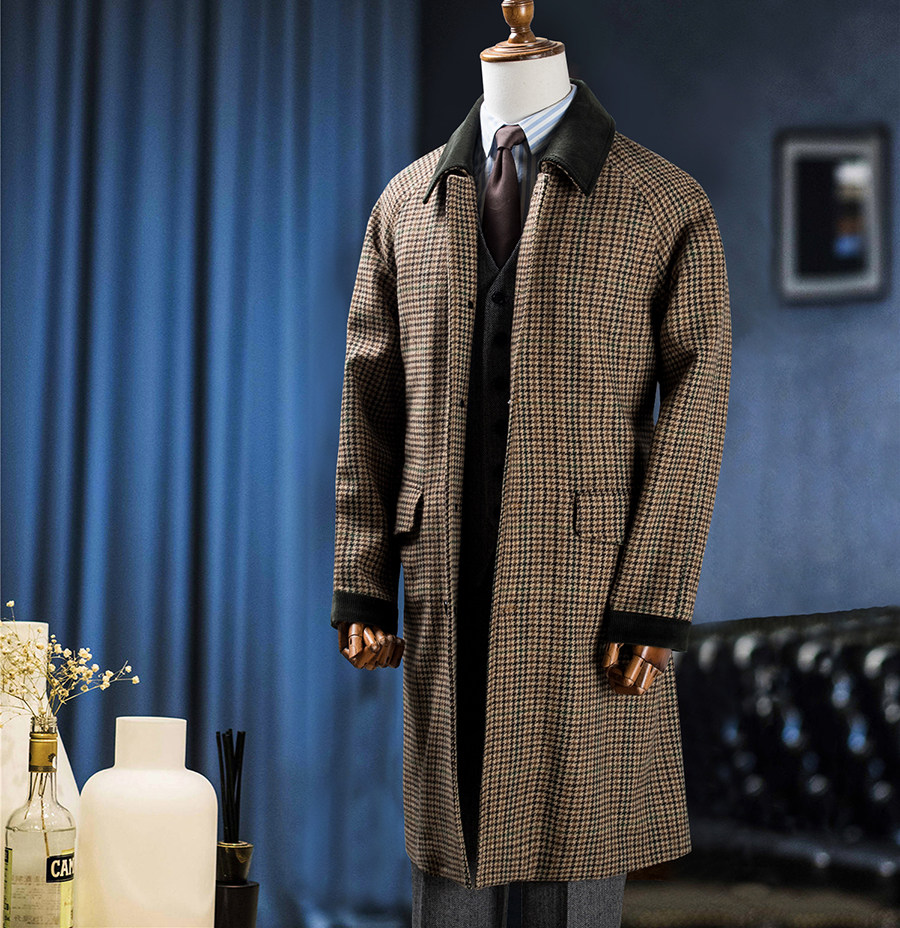 thekiller巴尔马肯中长款大衣男宽松单排扣外套毛呢大衣外套男