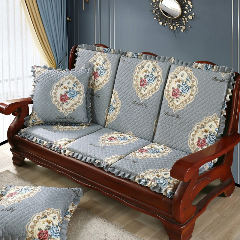 红木质实木沙发垫带靠背连体单人座加厚中式防滑木头椅子坐垫靠垫