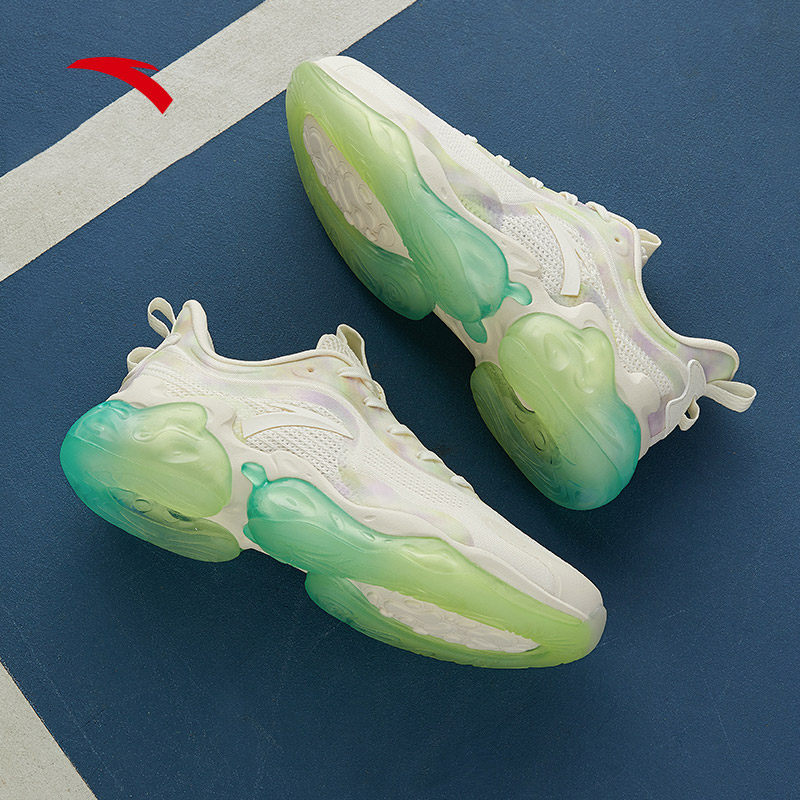 安踏弹力胶果冻男鞋c37 跑步鞋秋冬款气垫鞋减震网面透气运动鞋男