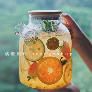 日式玻璃凉水壶夏家用水壶耐高温茶壶凉白开水杯套装大容量冷水壶