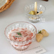 设计感浮雕折叶碗家用宿舍燕麦早餐碗水果沙拉碗草莓酸奶碗玻璃碗