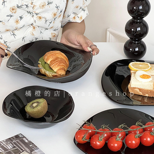网红碗盘创意不规则餐具碗具早餐水果麦片碗陶瓷碗盘套装家用饭碗