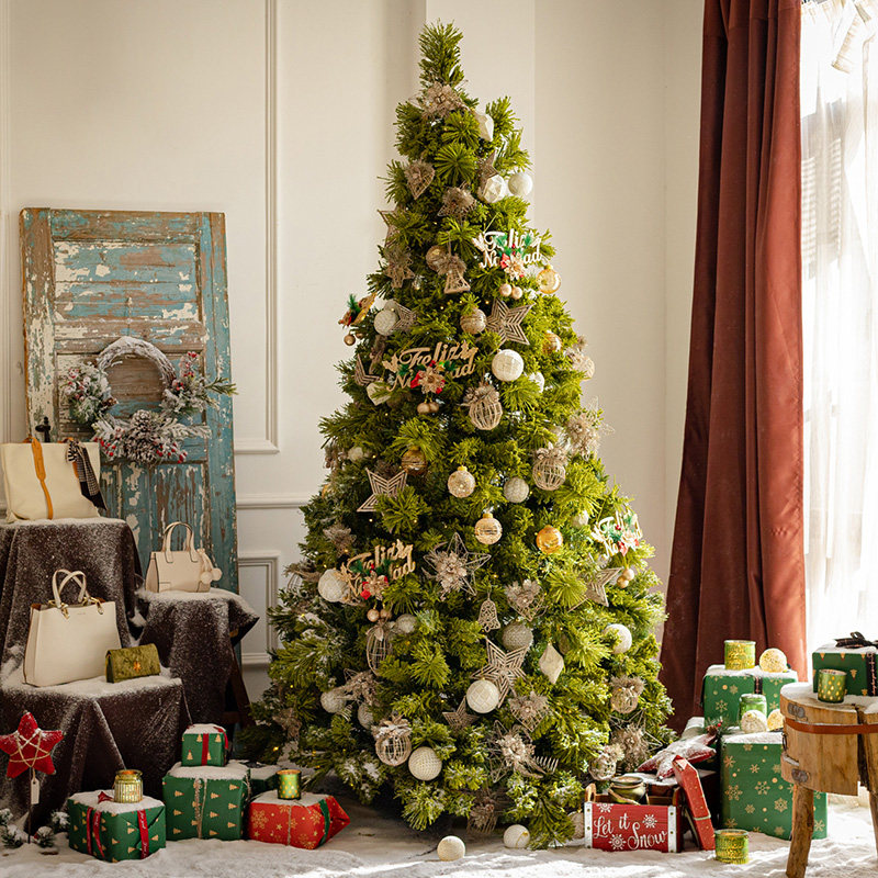 掬涵圣诞树大型装饰品圣诞节带灯发光加密松绿植绒豪华落地摆件