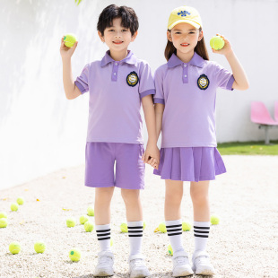 小学生校服夏季儿童统一班服纯棉夏装幼儿园园服短袖夏天运动套装