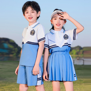 班服小学生夏季校服套装儿童短袖毕业照幼儿园园服夏装六一表演服