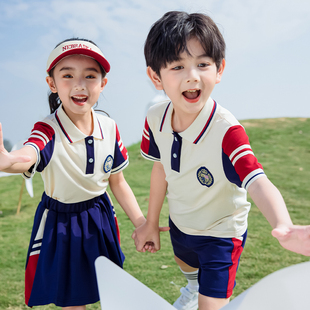 幼儿园园服夏季新款小学生校服纯棉班服六一表演服春秋运动三件套