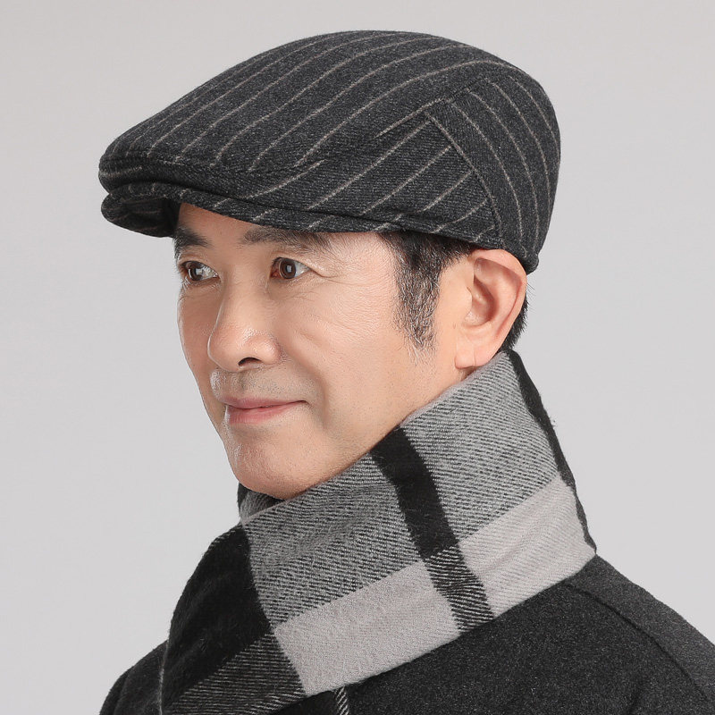 帽子男秋冬季老人帽保暖加厚老头帽爸爸爷爷新款老年帽贝雷帽冬季