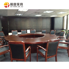 上海锡田家具会议桌 板式 圆形 实木皮烤漆 可定做 厂家直销