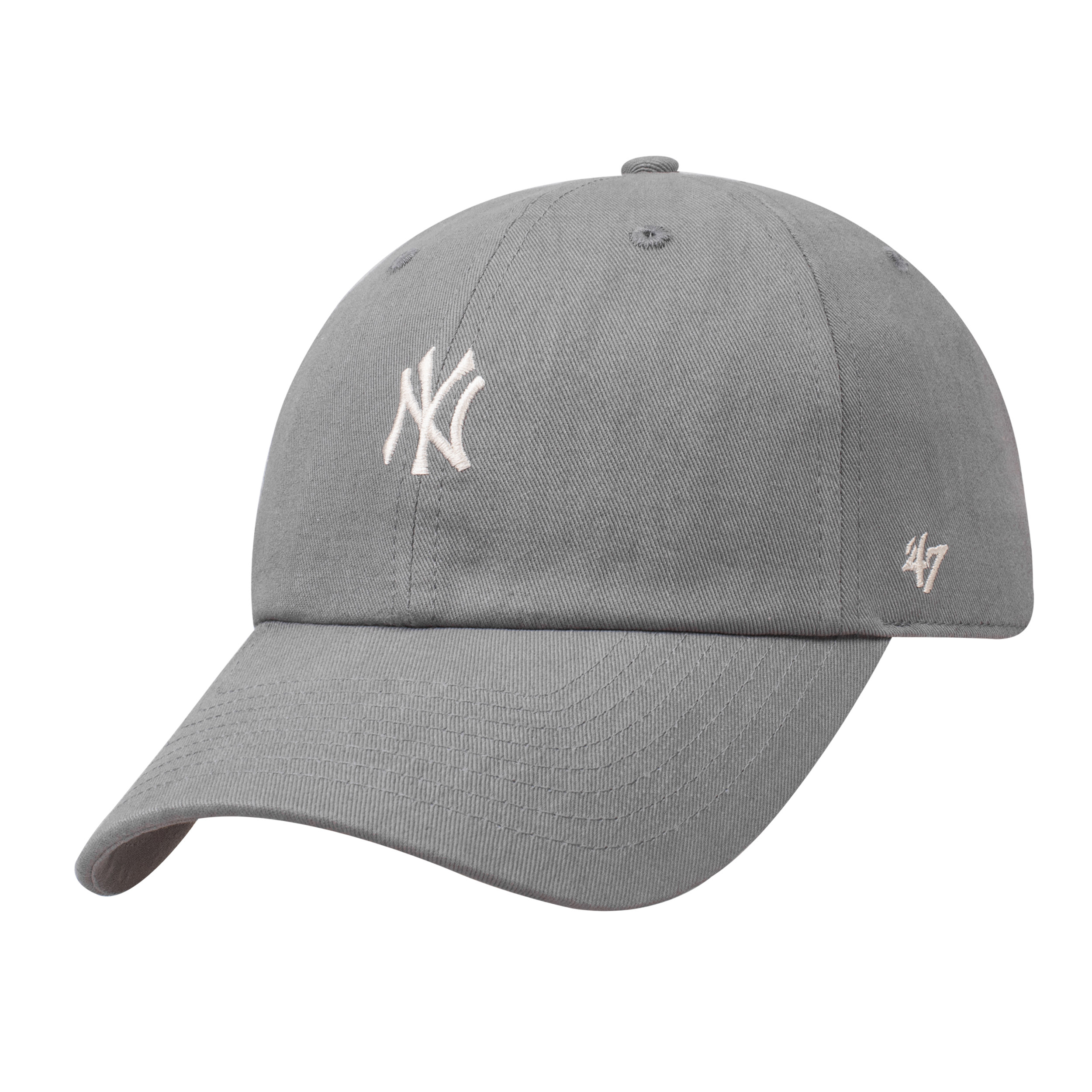 47灰色棒球帽ny韩版显脸小软顶mlb帽子女小标la鸭舌帽男ins潮流一帽间