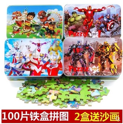 80片100片变形金刚奥特曼铁盒装拼图木质益智力儿童玩具4-9岁er在类目 玩具/童车/益智/积木/模型, 串珠/拼图/配对/拆装/敲打玩具, 拼图/拼板中 - 来自Buy2taobao.com提供专业的淘宝代购服务