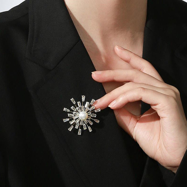 高档胸针女胸花西装配饰 戴拉新款潮烟花小众设计 高级感精致别针
