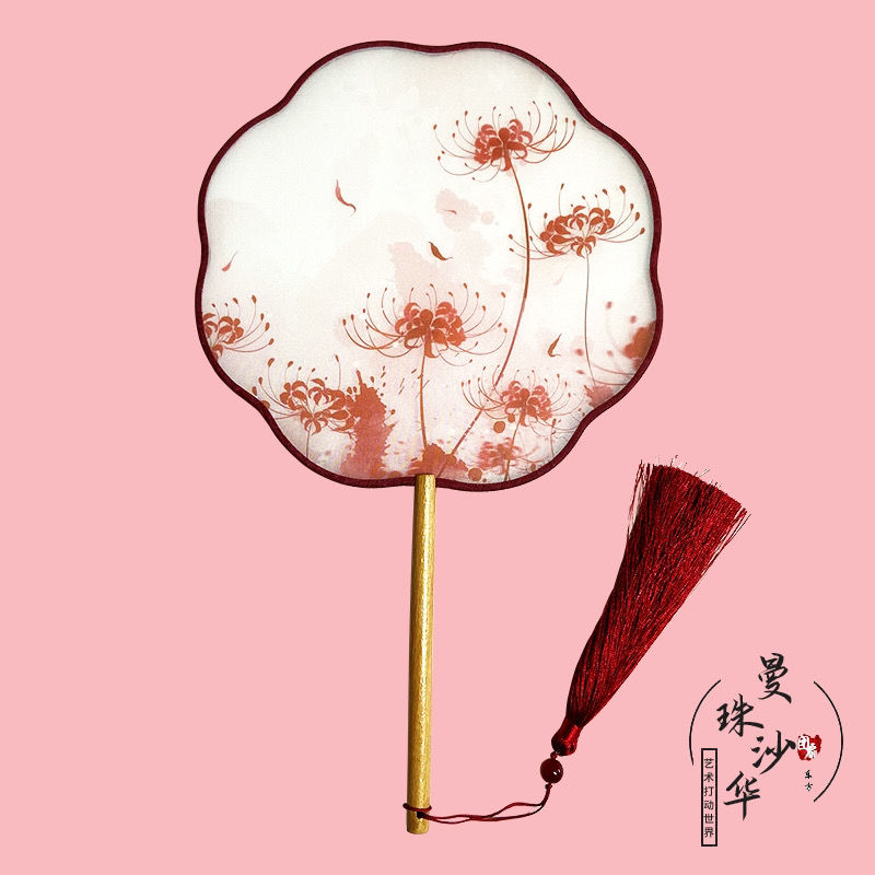 古风团扇半透明长柄宫扇舞蹈扇汉服摄影配饰中国风礼品宫廷风扇子