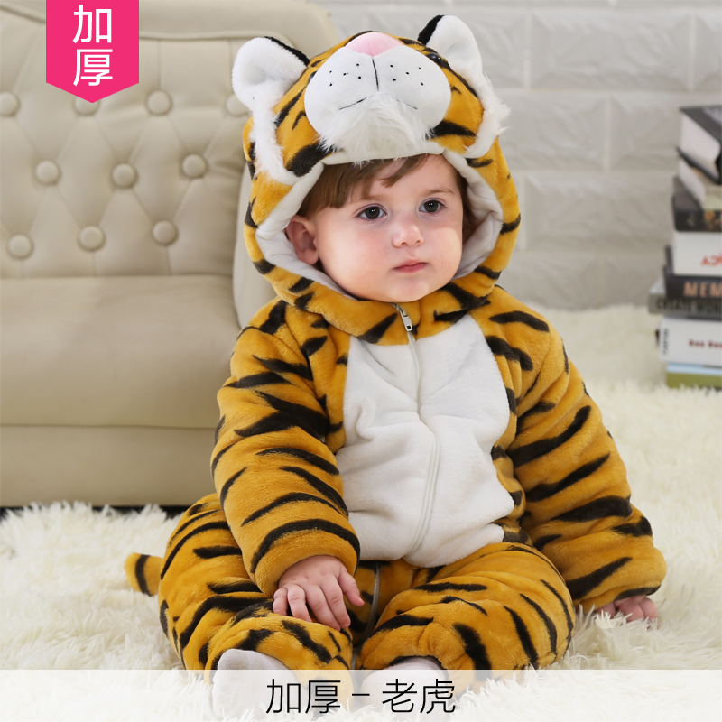 婴幼儿衣服棉衣男童加厚宝宝婴儿个月女连体服