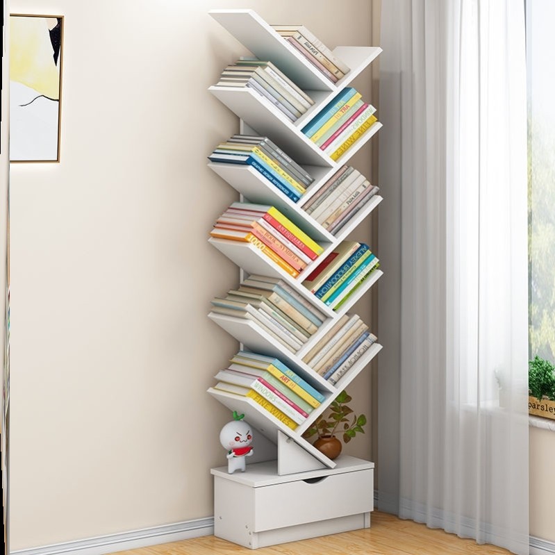 超窄书架树形网红创意小型落地立式学生教室用放书架置物架立体