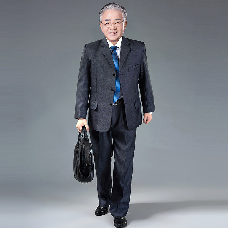 热销中老年西装男套装 爸爸装休闲