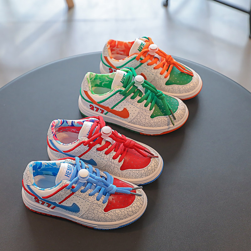 儿童鸳鸯鞋2022春秋新款aj男童板鞋时尚韩版潮范儿低帮女童休闲鞋