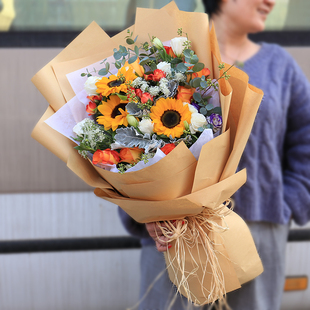 母亲节北京同城鲜花速递向日葵玫瑰花束花店小时达生日送货送配送