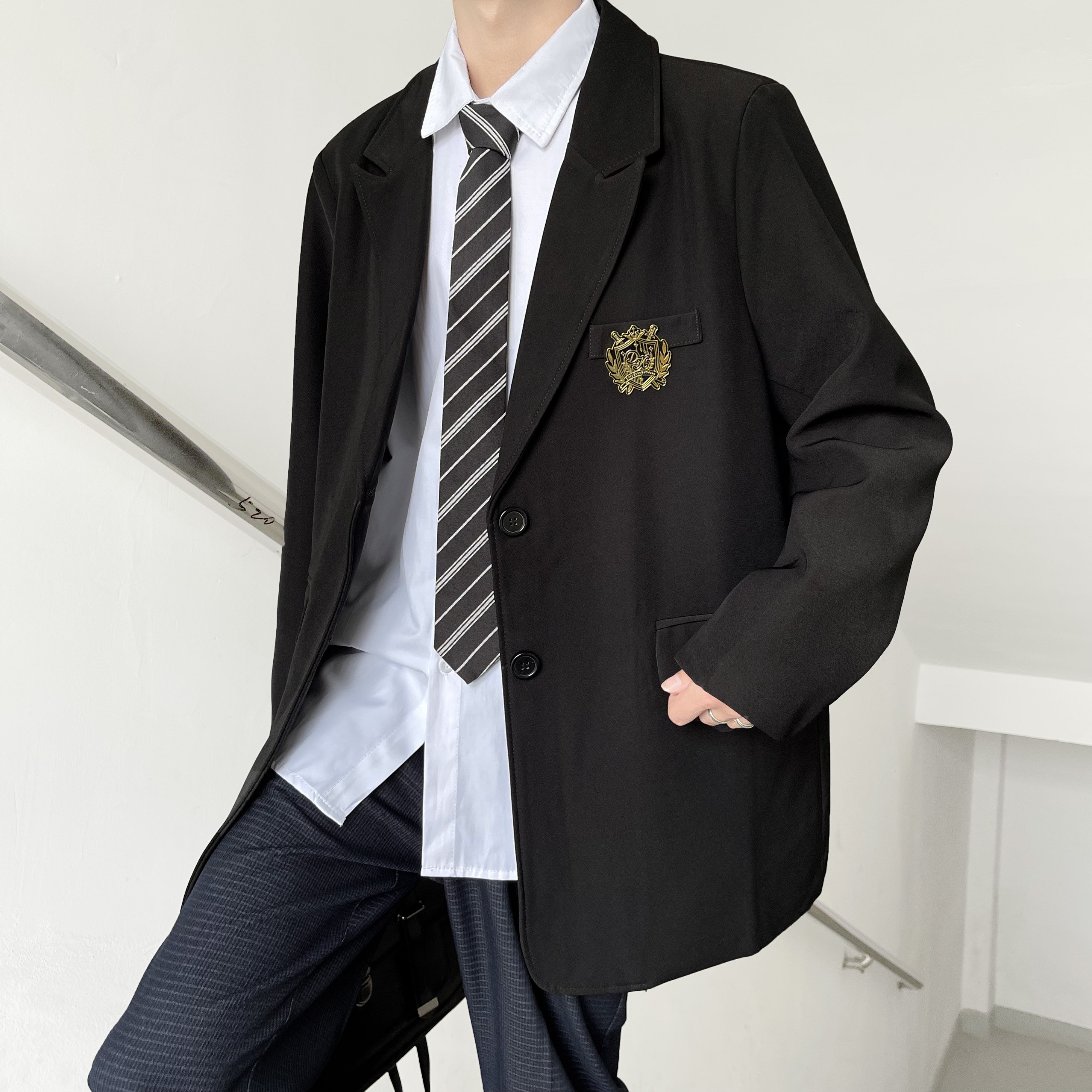 藤原野川的优惠券大全—藤原野川 dk制服男高级感炸街西装外套高级范