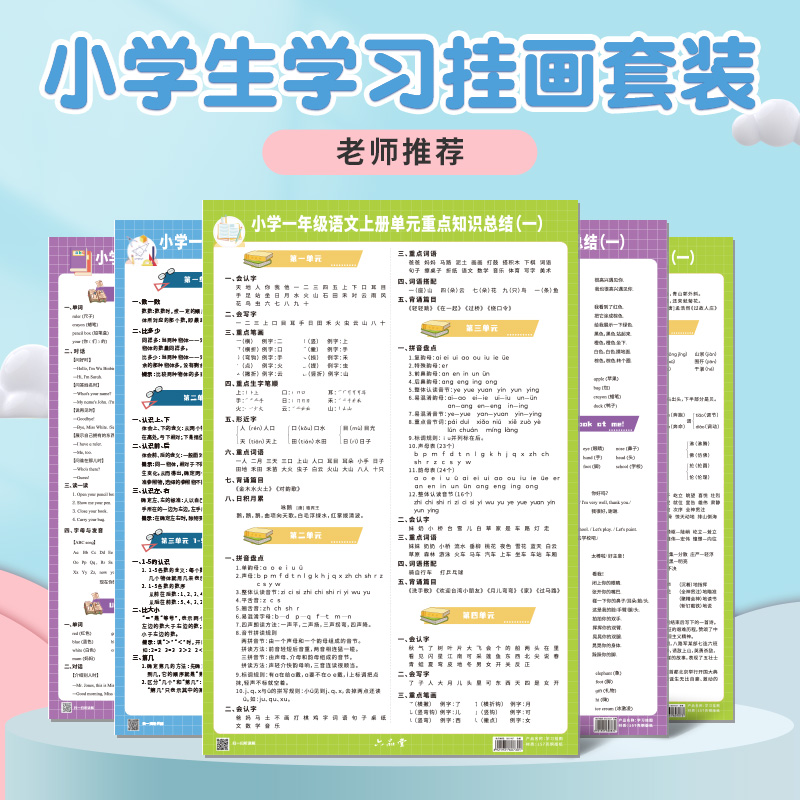 小学语数英知识挂图一年级语文上册学