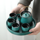 日式提梁壶套装家用温茶壶茶杯整套功夫茶具复古粗陶瓷干泡小茶盘