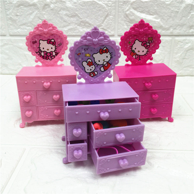 卡通kt猫化妆台橡皮擦diy串珠橡皮抽屉收纳橡皮学生奖品礼物玩具