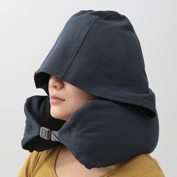 Buy U Shaped Pillow Hooded Travel Portable Airplane Neck Cushion