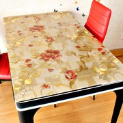 Opaque square tablecloth soft glass crystal plate household tea table table pad pvc waterproof anti-scalding disposable tablecloth