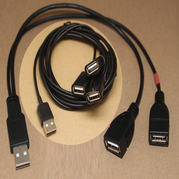 车载usb扩展 分线器usb多口 usb数据线多头 多功能多孔延长线车用