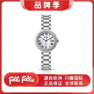 FolliFollie2023新款欧洲轻奢贝母圆盘小绿表防水腕表进口女手表
