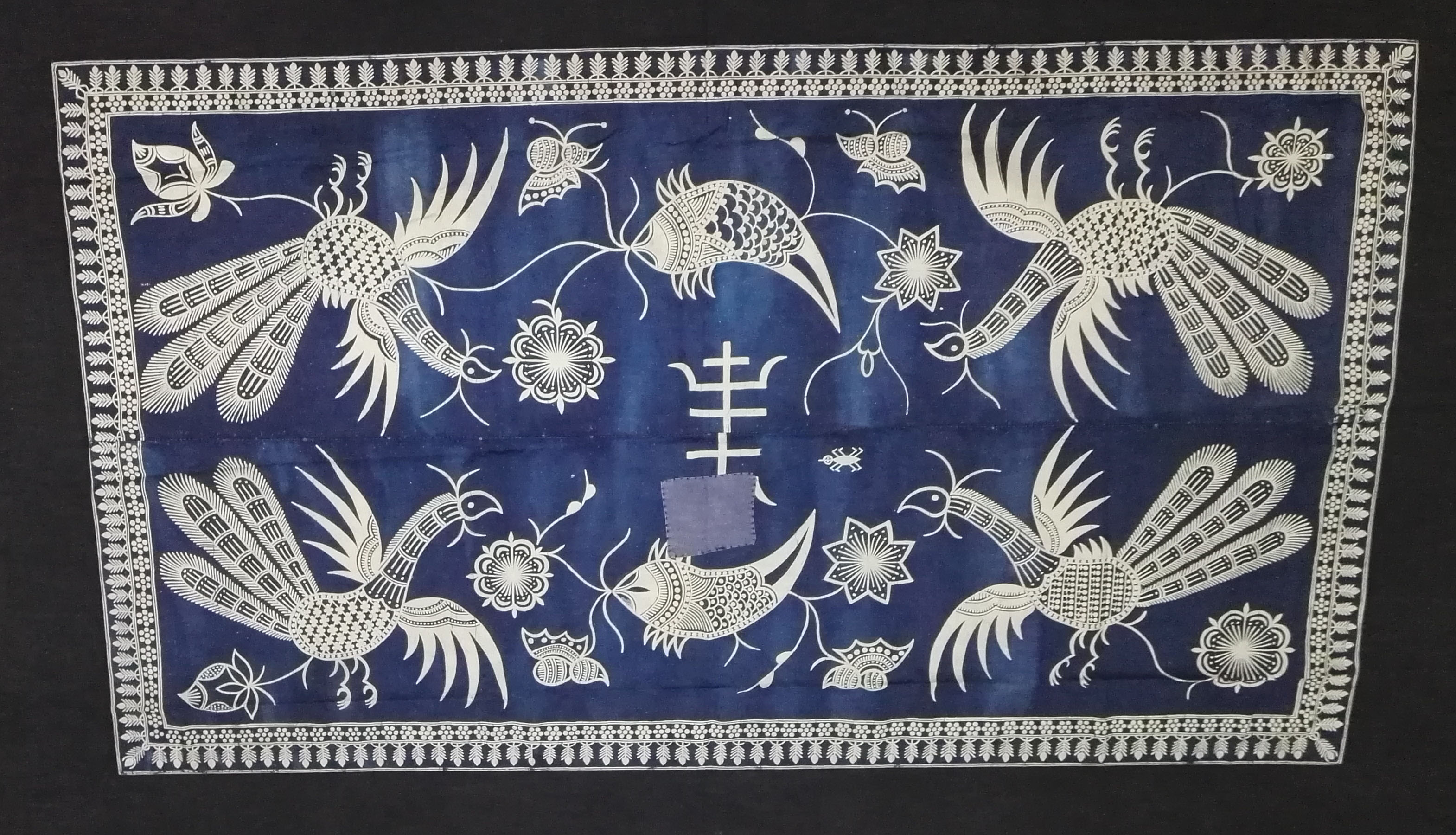 蜡染桌布桌旗老被定制传统手工植物染色民族艺术品非物质文化遗产