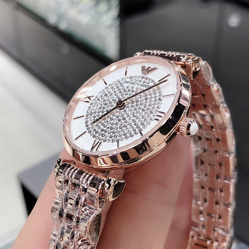 armani/阿玛尼手表女时尚满天星防水女表镶钻休闲石英表女ar11244