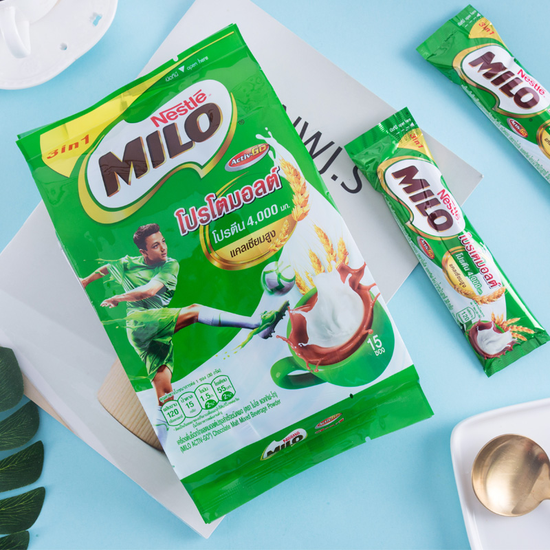 泰国进口nestlemilo雀巢美禄巧克力麦芽能量冲饮三合一30g15条