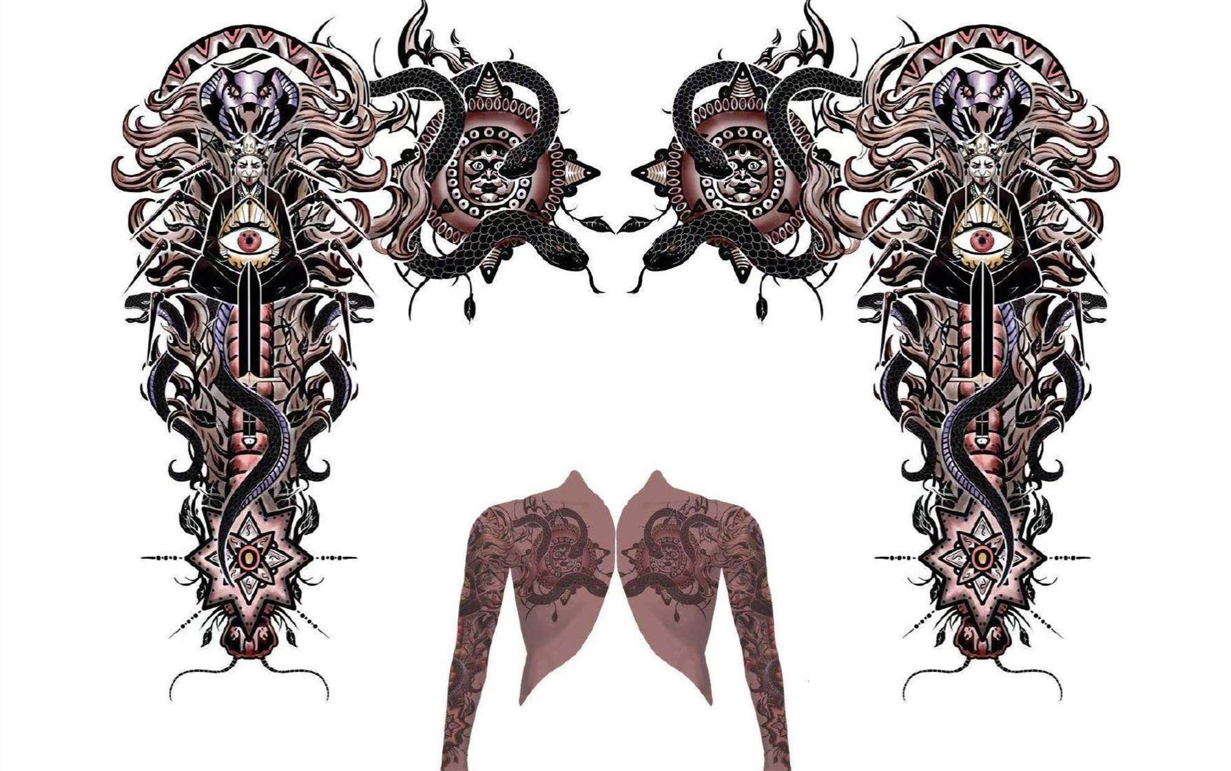 十二垌纹身贴画江湖之不良人贴纸岐王李茂贞十二洞峒贴可洗易清洗