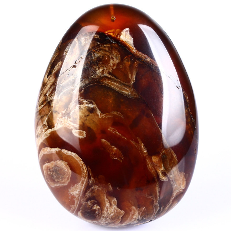 33.26克【强荧光】大颗稀有精品千层纹溶洞蜜琥珀挂件 479580