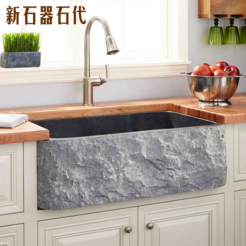 台上盆石头洗手盆艺术家用阳台花园水槽卫生间厨房大理石材洗菜池