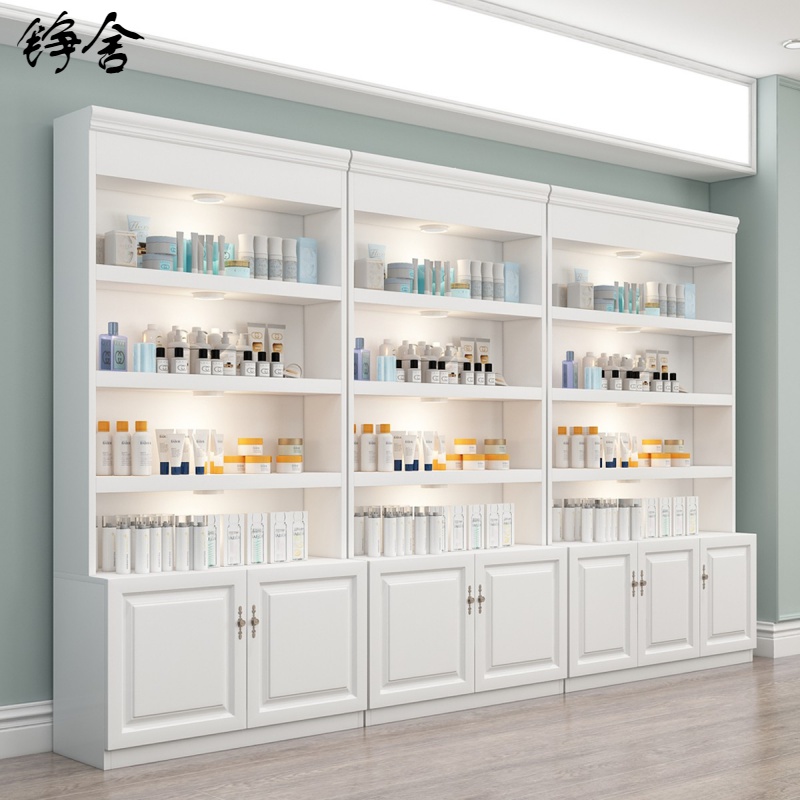 化妆品展示柜陈列柜美甲店隔断货柜美容院展柜欧式产品展示架货架