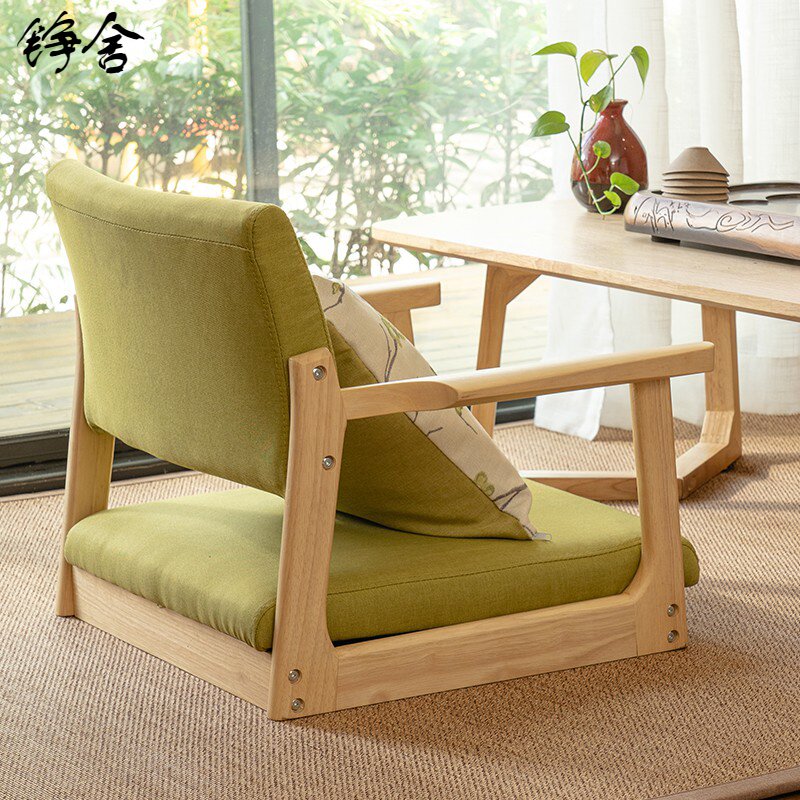 榻榻米椅子靠背椅日式无腿凳靠椅和室扶手阳台电脑飘窗床上矮座椅