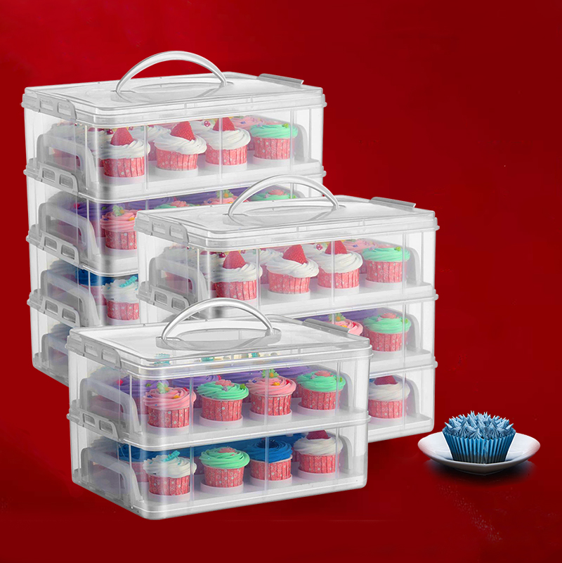 纸杯蛋糕包装盒加高8寸杯子蛋糕盒透明食品甜品台手提盒打包盒子