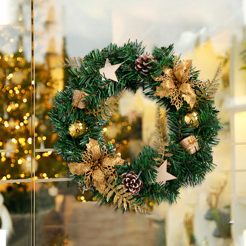 圣诞花圈花环圣诞节装饰品场景布置挂饰挂件门挂商场橱窗装扮花圈