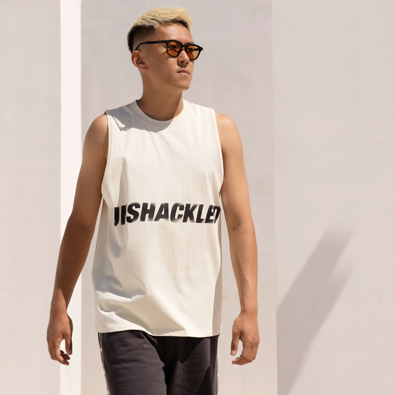 unshackled杨政美式篮球训练健身背心男无袖复古街头球衣宽松透气