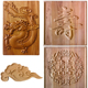 新中式古典木雕木板画 祥云龙福寿字装饰木版画 家具浮雕木贴花板