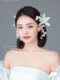 优颖新款仙气花朵套装韩式白色小花气质耳挂新娘影楼两用头饰配饰