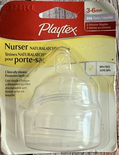 3-6m+美国 playtex drop-ins 奶瓶专用 硅胶奶嘴快流速旧包装特价