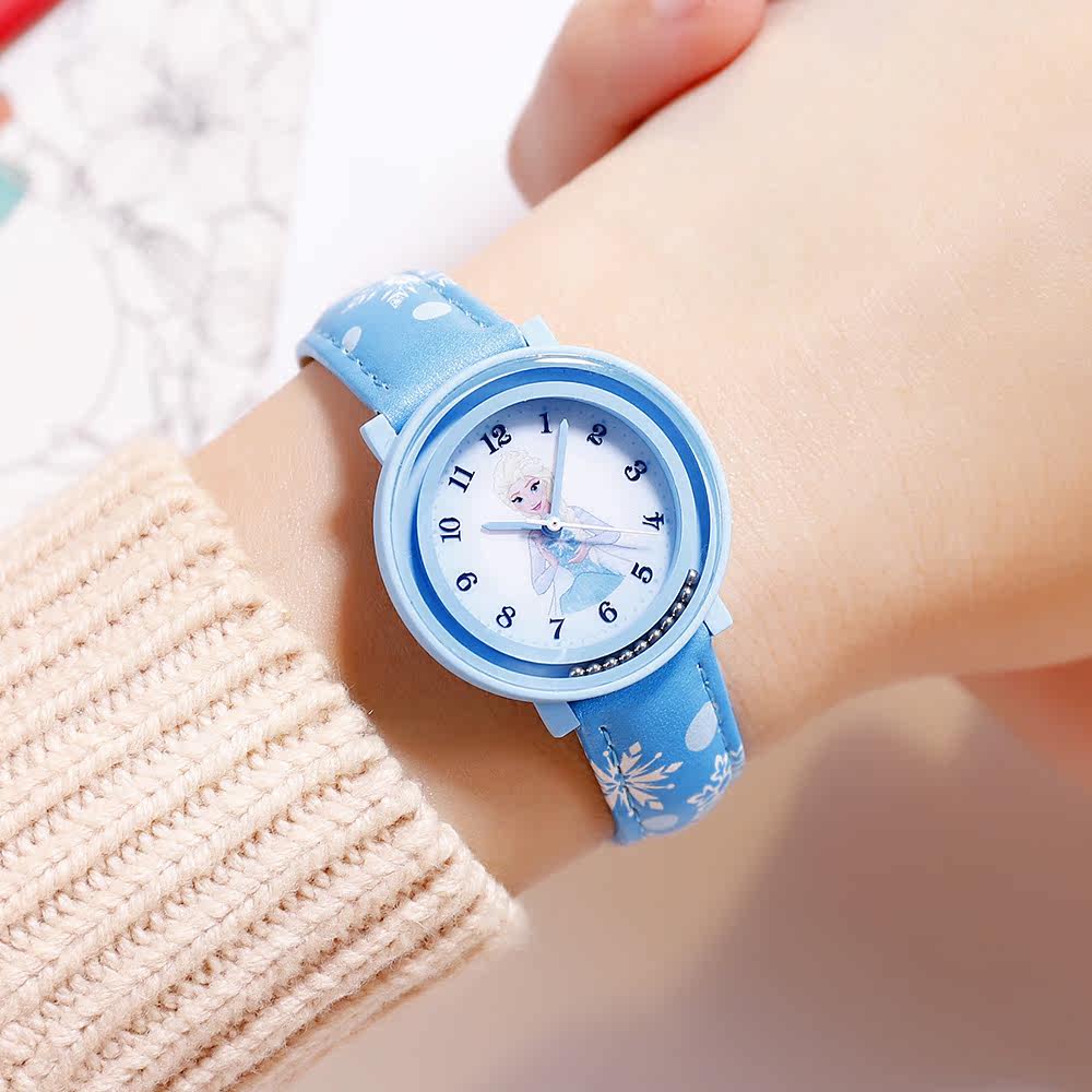 迪士尼公主手表女孩冰雪苏菲亚卡通可爱小手表滚珠防水学生女童表