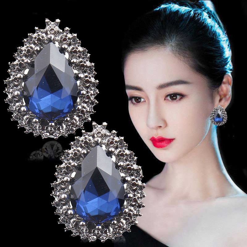 欧美复古s925银针水滴夸张大耳钉女气质韩国个性百搭网红耳扣耳环