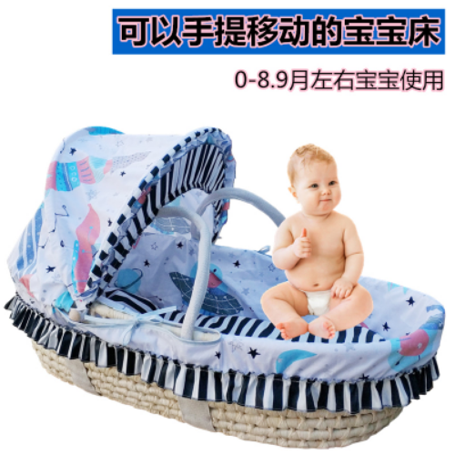 草编玉米皮婴儿篮摇篮椅宝宝床提篮裸篮便携式手提车载婴儿睡篮在类目 尿片/洗护/喂哺/推车床, 童床/婴儿床/摇篮/餐椅, 摇篮中 - 来自Buy2taobao.com提供专业的淘宝代购服务