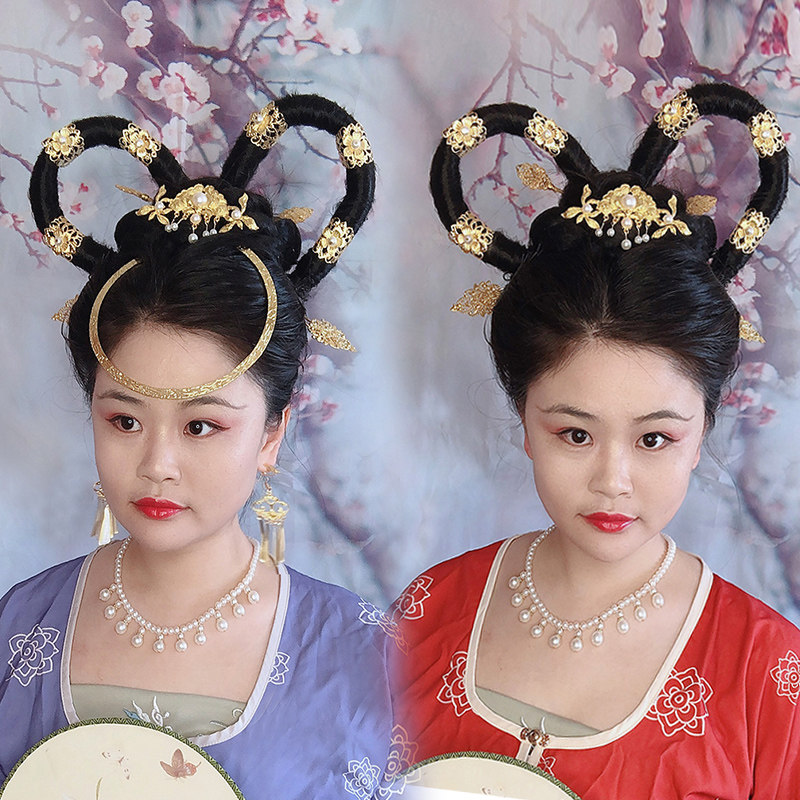 敦煌飞天舞古风发冠供养人发饰坦领汉服头饰嫦娥唐朝发簪敦煌头冠